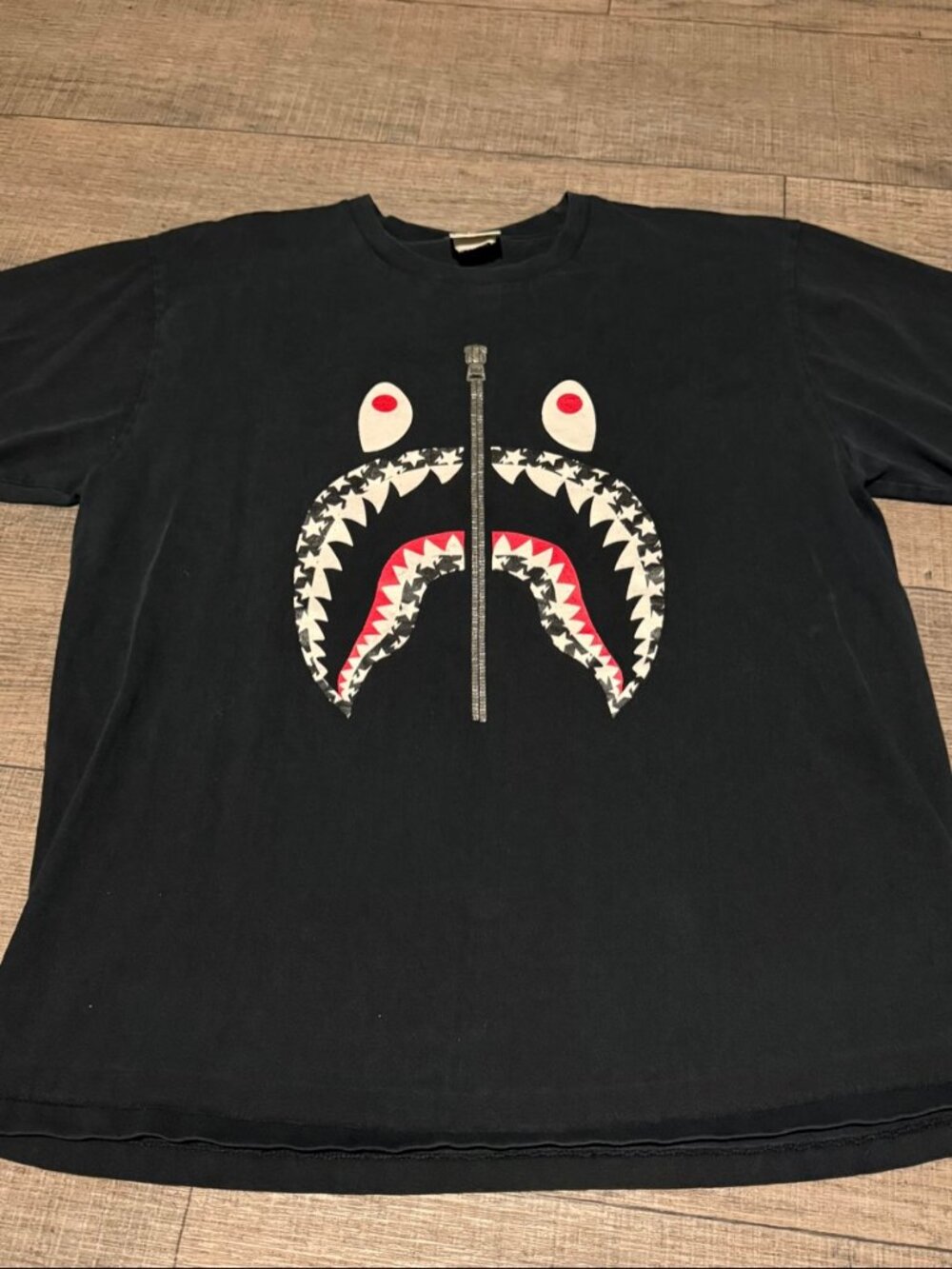 Bape A Bathing Ape Shark Face Tee Black Mens 2XL